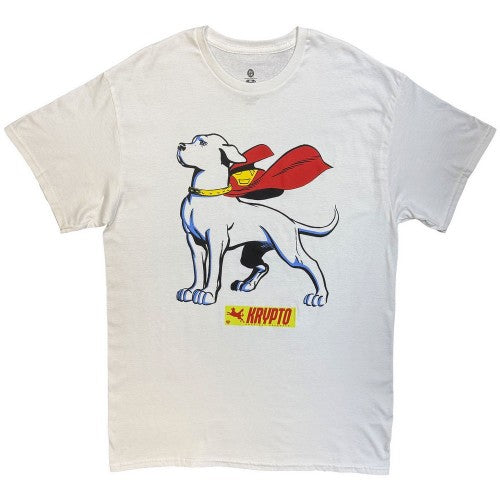 Front - DC Comics Unisex Adult Superman Krypto Cape T-Shirt