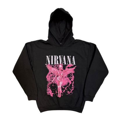 Front - Nirvana Unisex Adult Angel Red Hoodie