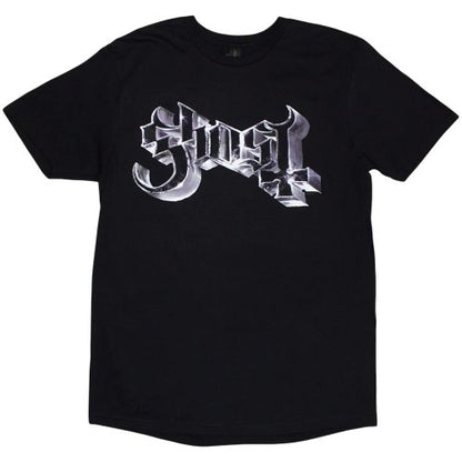 Front - Ghost Unisex Adult Grucifix Metal Logo Back Print T-Shirt
