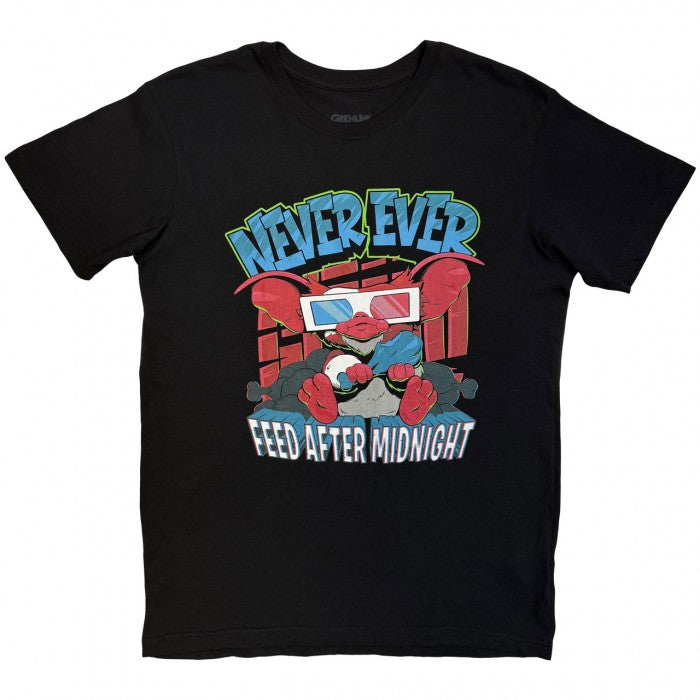 Front - Gremlins Unisex Adult Never Feed After Midnight T-Shirt