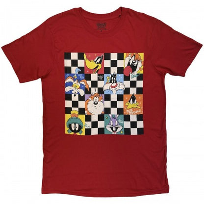 Front - Looney Tunes Unisex Adult Checkered Characters T-Shirt