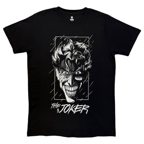 Front - The Joker Unisex Adult Black & White Grin T-Shirt