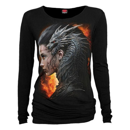 Front - Spiral Unisex Adult Draco Queen Long-Sleeved T-Shirt