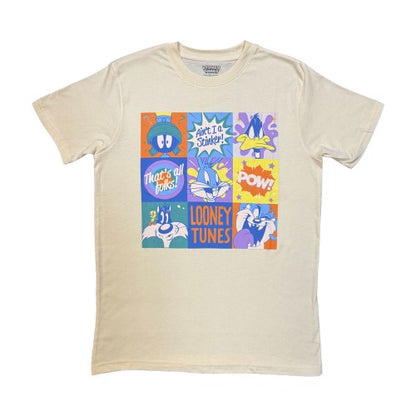 Front - Looney Tunes Unisex Adult That´s All Folks! Grid Pastel T-Shirt