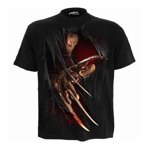 Front - A Nightmare On Elm Street Unisex Adult Freddy Claw Back Print T-Shirt