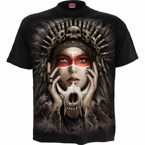 Front - Spiral Direct Unisex Adult Cry Of The Wolf Back Print T-Shirt