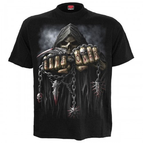 Front - Spiral Direct Unisex Adult Game Over Back Print T-Shirt