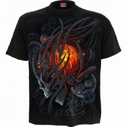 Front - Spiral Direct Unisex Adult Steampunk Skull Back Print T-Shirt