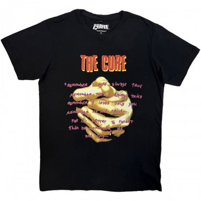 Front - The Cure Unisex Adult Praying Hands Treasure Lyric T-Shirt