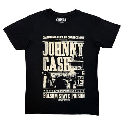 Front - Johnny Cash Unisex Adult Prison Poster T-Shirt
