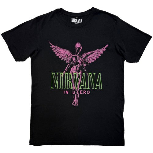 Front - Nirvana Unisex Adult In Utero Purple Angel T-Shirt
