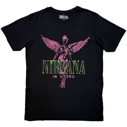Front - Nirvana Unisex Adult In Utero Purple Angel T-Shirt