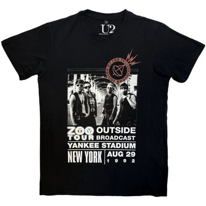 Front - U2 Unisex Adult Zoo TV Tour NY Poster 08.29.92 T-Shirt