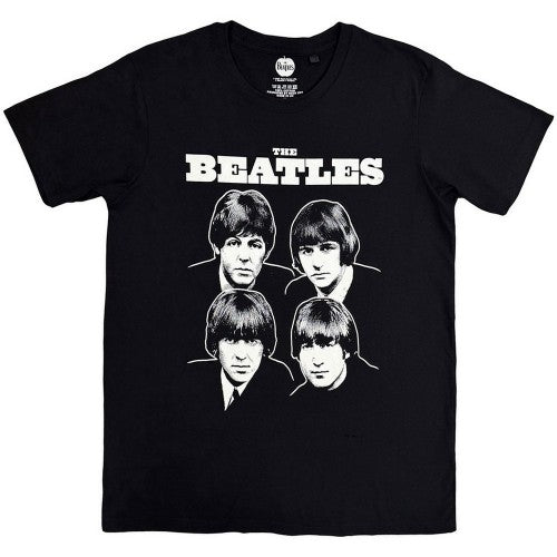 Front - The Beatles Unisex Adult Black & White Band T-Shirt