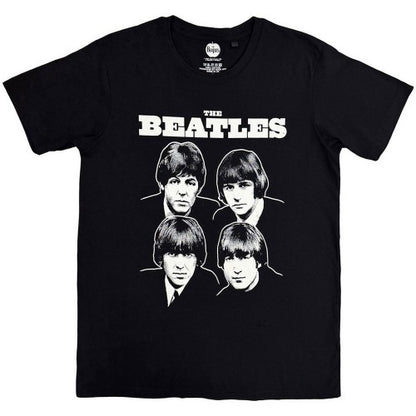 Front - The Beatles Unisex Adult Black & White Band T-Shirt