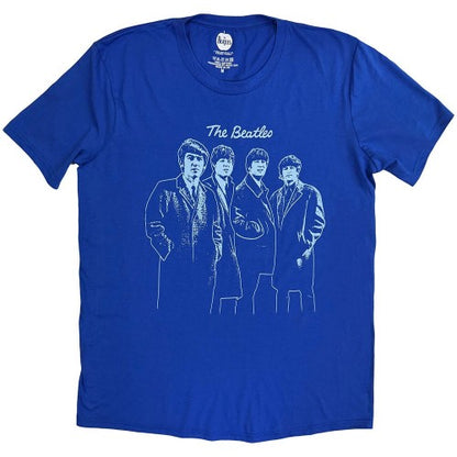 Front - The Beatles Unisex Adult Band Outline T-Shirt