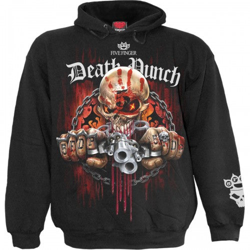 Front - Five Finger Death Punch Unisex Adult Assassin Back & Sleeve Print Hoodie