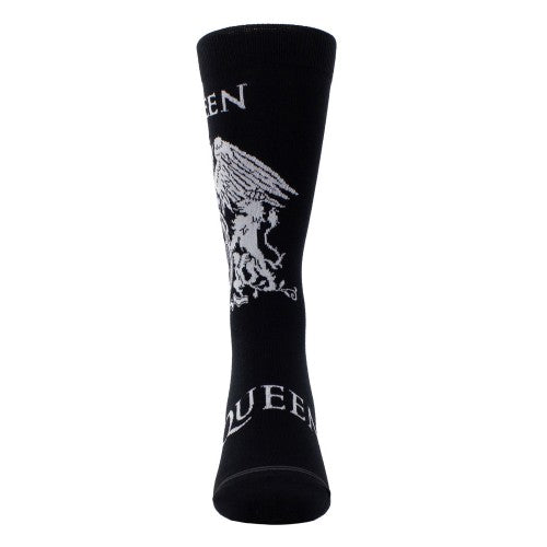 Front - Queen Unisex Adult Crest Crew Socks