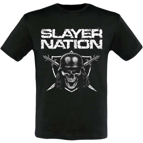 Front - Slayer Unisex Adult Nation 2015 Dates Back Print T-Shirt