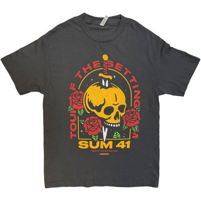 Front - Sum 41 Unisex Adult Tour ´24 Skull And Roses T-Shirt