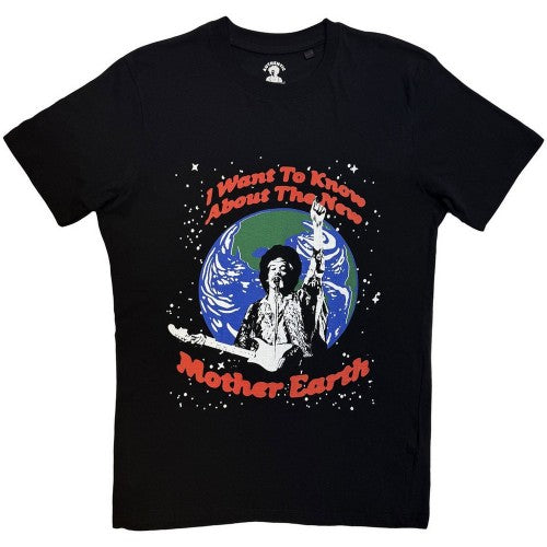 Front - Jimi Hendrix Unisex Adult Earth Day T-Shirt