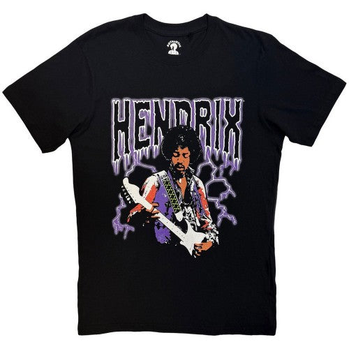 Front - Jimi Hendrix Unisex Adult Lightning T-Shirt
