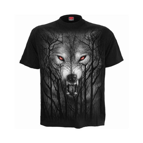 Front - Spiral Direct Unisex Adult Forest Wolf T-Shirt