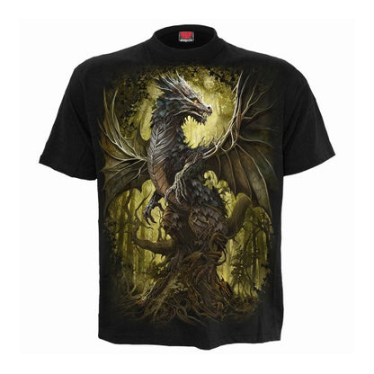 Front - Spiral Direct Unisex Adult Oak Dragon Back Print T-Shirt