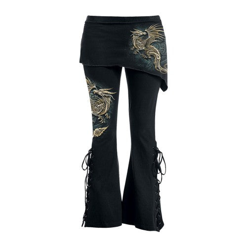 Front - Spiral Direct Womens/Ladies Celtic Dragon Micro Skirt Bootcut Leggings