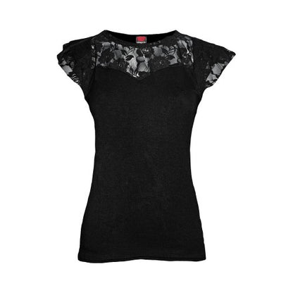 Front - Spiral Direct Womens/Ladies Lace Layered Sleeve Top