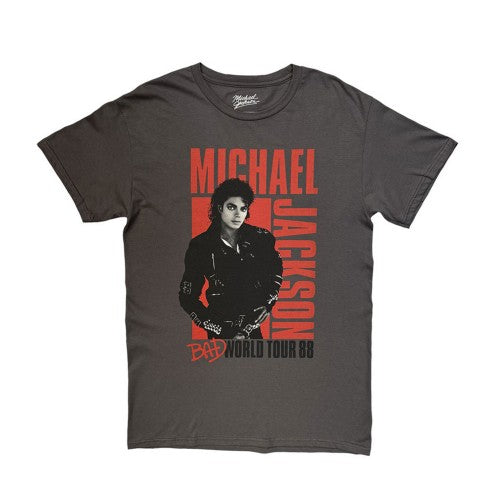Front - Michael Jackson Unisex Adult Bad World Tour 88 Back Print T-Shirt
