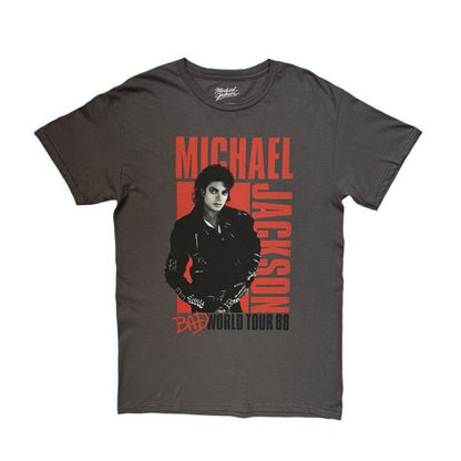 Front - Michael Jackson Unisex Adult Bad World Tour 88 Back Print T-Shirt