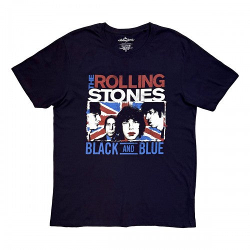 Front - The Rolling Stones Unisex Adult Black And Blue T-Shirt