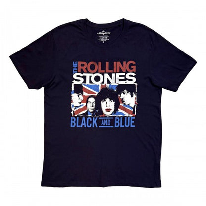 Front - The Rolling Stones Unisex Adult Black And Blue T-Shirt