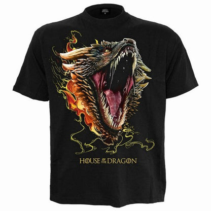 Front - House Of The Dragon Unisex Adult HOD2 Drogon Back Print T-Shirt