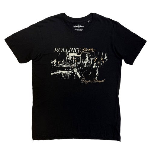 Front - The Rolling Stones Unisex Adult Beggars Banquet Script T-Shirt