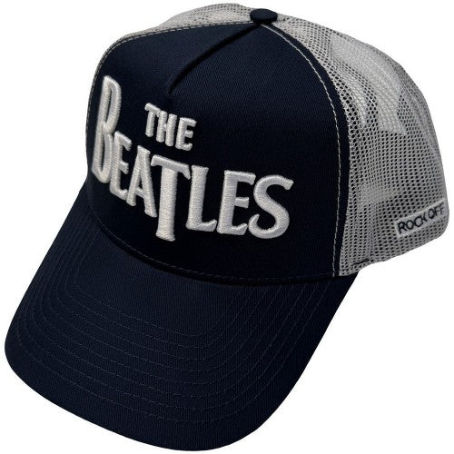 Front - The Beatles Unisex Adult Drop T Logo & Apple Mesh Back Trucker Cap