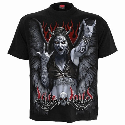 Front - Spiral Direct Unisex Adult Live Loud Back Print T-Shirt