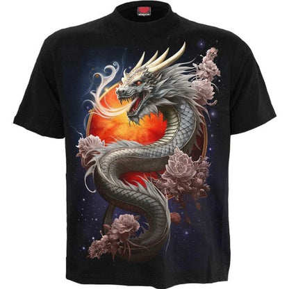 Front - Spiral Direct Unisex Adult Sun Dragon T-Shirt
