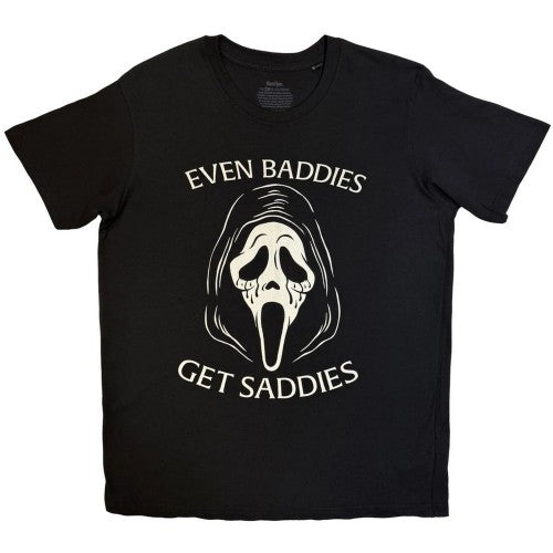 Front - Ghost Face Unisex Adult Even Baddies Get Saddies T-Shirt