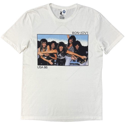 Front - Bon Jovi Unisex Adult USA 1986 T-Shirt