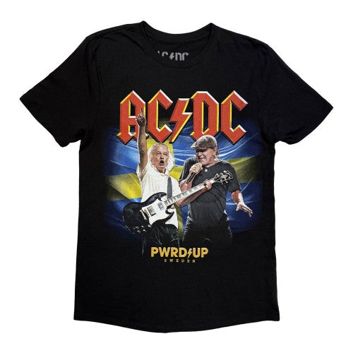 Front - AC/DC Unisex Adult PWR´D-UP Sweden EU Tour ´25 Back Print T-Shirt