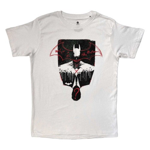 Front - Batman Unisex Adult Who Is The Batman? T-Shirt