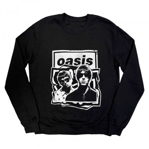 Front - Oasis Unisex Adult Paper Cut-Out Photo Vintage Logo Sweatshirt