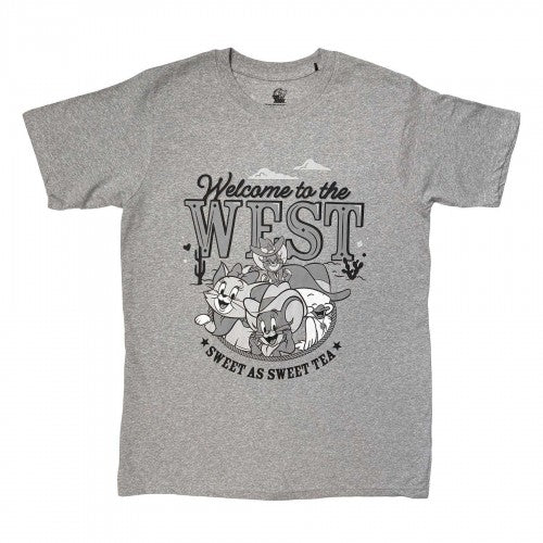 Front - Tom & Jerry Unisex Adult Welcome To The West T-Shirt
