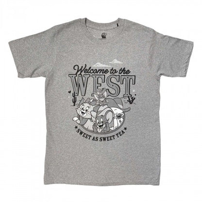 Front - Tom & Jerry Unisex Adult Welcome To The West T-Shirt