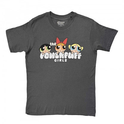 Front - The Powerpuff Girls Unisex Adult Bubble Text T-Shirt