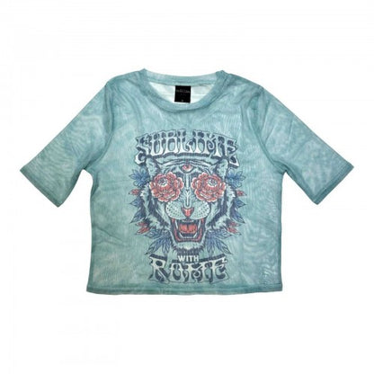 Front - Sublime Womens/Ladies With Rome Mesh Crop Top