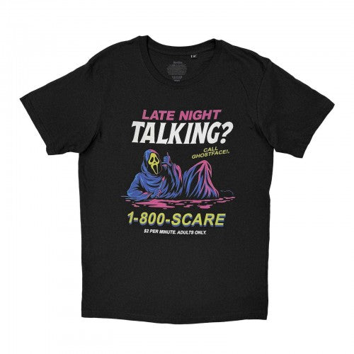 Front - Ghost Face Unisex Adult Late Night Talking T-Shirt