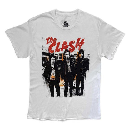 Front - The Clash Unisex Adult Band Photo T-Shirt